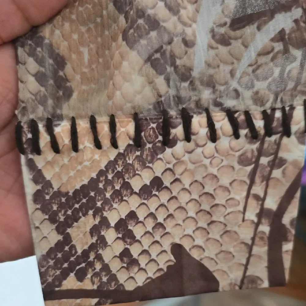 SPY Sheer Blouse with Brown and Cream Pattern - Snake Skin - Picture 7 of 7